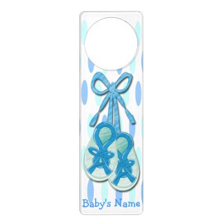 Boy Baby Booties Door Hanger