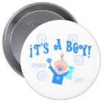 Boy Baby Button Announcement