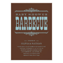 Boy Baby Shower BBQ Invitations
