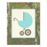 Boy Baby Shower - Blue Carriage & Camouflage Personalized Invite
