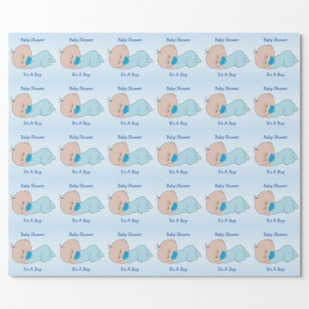 Boy Baby Shower Custom Wrapping Paper 3/4