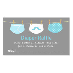 Boy Baby Shower, Cute Diaper Raffle Tickets Business Card Template
