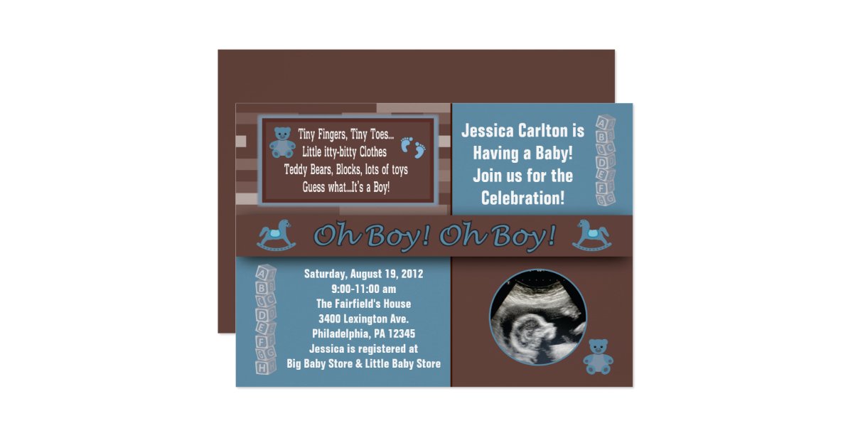 Boy Baby Shower Invitations Zazzle