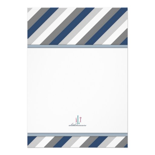 Boy Baby Shower Invitations, Navy, Gray 875