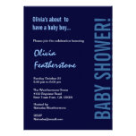 Boy Baby Shower Midnight Blue Modern Template Personalized Invitations