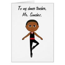 Boy Ballet Dancer: Thank You Teacher Greeting Card
