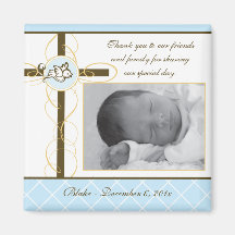 Boy Baptism/Christening Favor - Photo Magnet