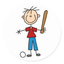 Boy Baseball Player Sticker