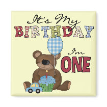 Boy Bear 1st Birthday Tshirts and Gifts Refrigerator Magnets
