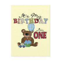 Boy Bear 1st Birthday Tshirts and Gifts Postcards