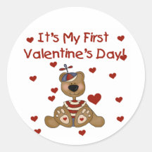 Boy Bear 1st Valentine's Day Tshirts and Gifts Sticker