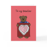 boy bear holding valentine for teacher card