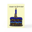 boy bear on cake 1st birthday cards