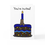 boy bear on cake birthday white background, You... Cards