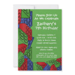 Boy Birthday Party - Building Blocks Personalized Announcement