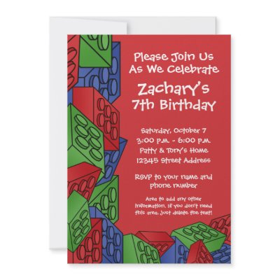 Boy Birthday Party - Building Blocks Invite by Funsize1007