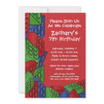 Boy Birthday Party - Building Blocks Invite