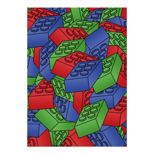 Boy Birthday Party - Building Blocks Invite