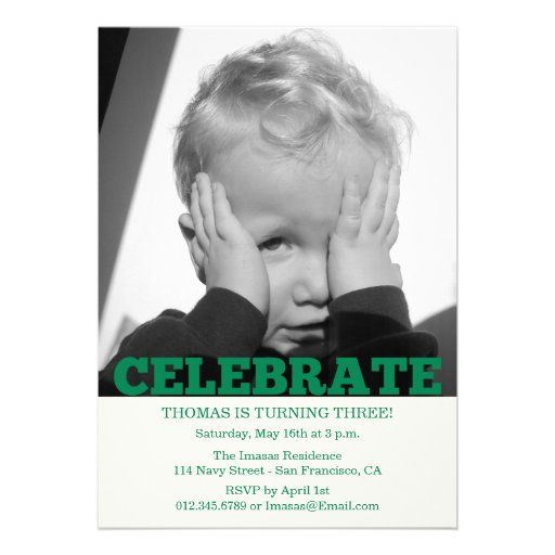 Boy Birthday Party Photo Invitations