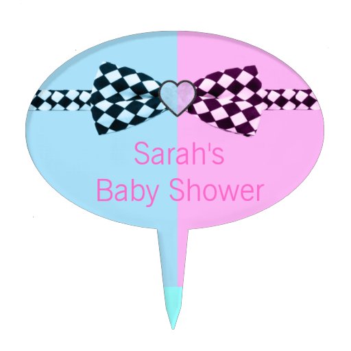 Boy Blue And Or Girl Pink Baby Shower Oval Cake Topper