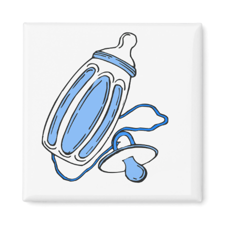 boy blue  bottle pacifier magnet