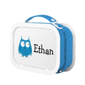 Boy Blue Owl Chevron Lunchbox