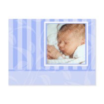 Boy Blue Photo Birth Announcement postcards