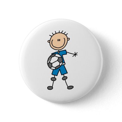 Boy Blue Uniform Soccer Button