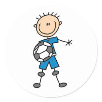 Boy Blue Uniform Soccer Stickers