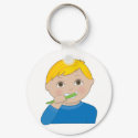 Boy Brushing Teeth keychains by mariabellimages Boy Brushing Teeth keychains