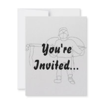 Boy Carrying Broken Upright Bass Back View Personalized Announcement