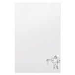 Boy Carrying Broken Upright Bass Back View Customized Stationery