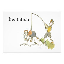 Boy Catching Girl Custom Invitations