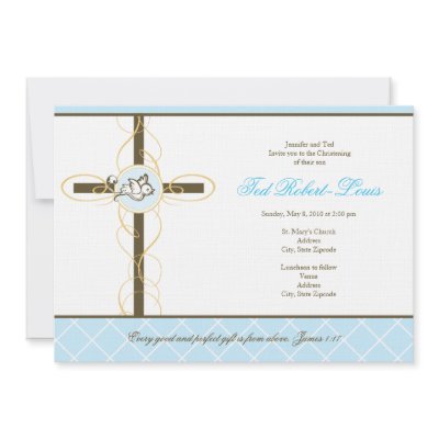 Boy Christening/Baptism Invitation by OrangeOstrichDesigns