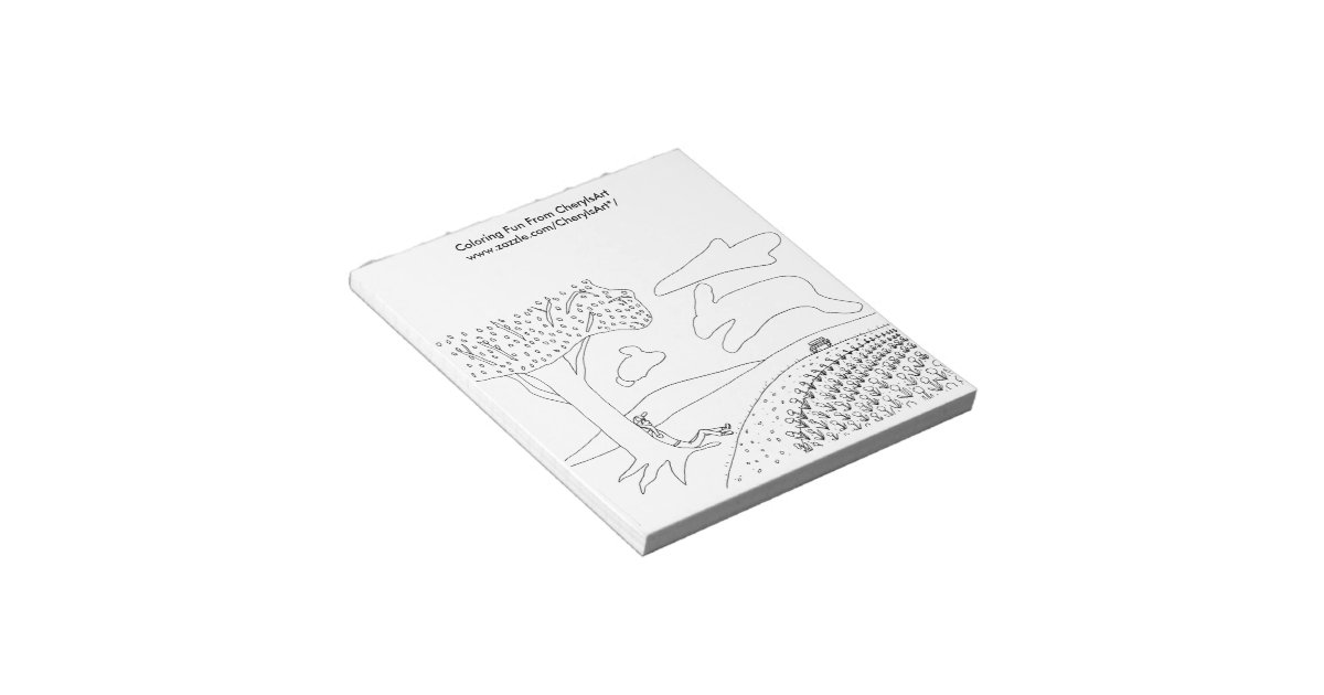 Boy Cloud Gazing in Park Outline Coloring Notepads | Zazzle