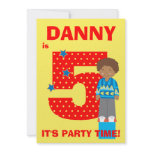 Boy' customised age/name birthday party invitation