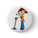 Boy Digging Stick Figure Button