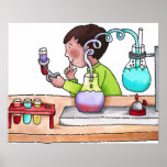 Boy Doing Science Experiment Print