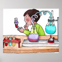 Boy Doing Science Experiment Print