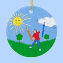 Boy Drawing ornaments