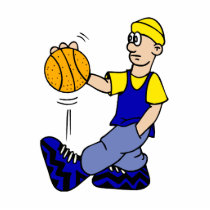 boy dribbling ball acrylic cut outs