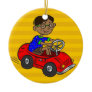 Boy Driving Toy Car Christmas Tree Ornament