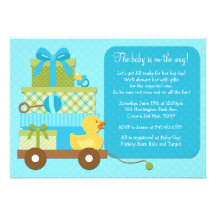 Boy Duck Baby Shower Invitation