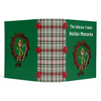 Boy Elf Wreath Holiday Photo Album Custom Binder