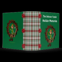Boy Elf Wreath Holiday Photo Album Custom Binder