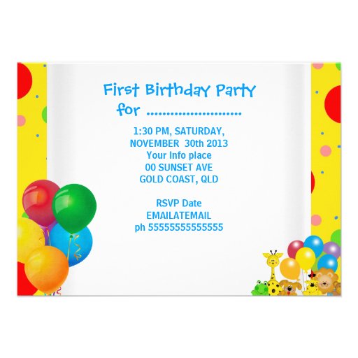Boy First Birthday 1st Train Photo Zoo Animals Announcement