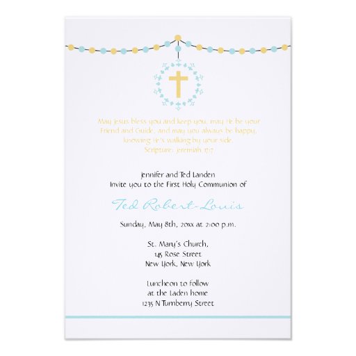 Boy First Communion Custom Invitations