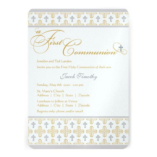 Boy First Communion Invitation