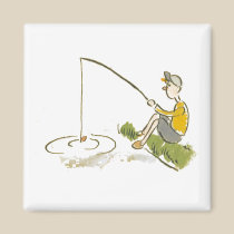 Boy Fishing magnets