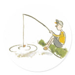 Boy Fishing Sticker